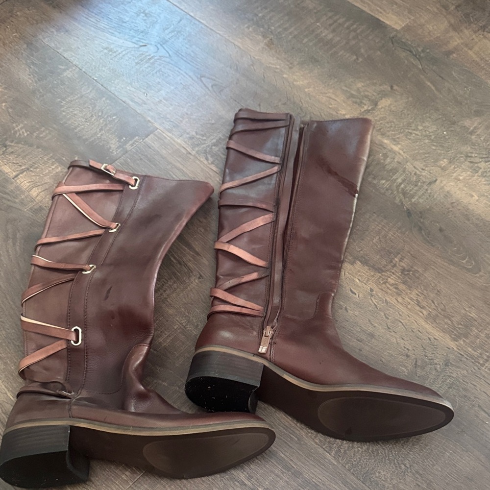 BCBGeneration Women's Over-the-Knee Lace-Back Boots in Dark Brown